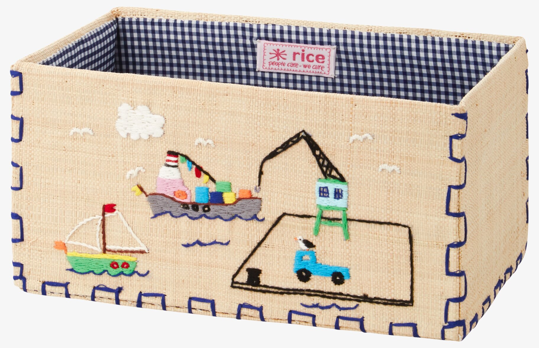 Bild av färgglad förvaringskorg med marint tema