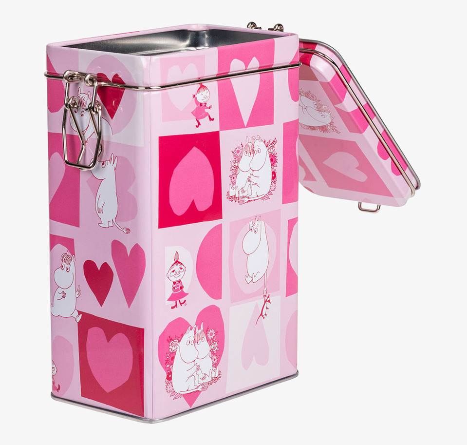 Plåtburk Kaffe Rosa Moomin by Martinex Plåtburkar Metallburkar