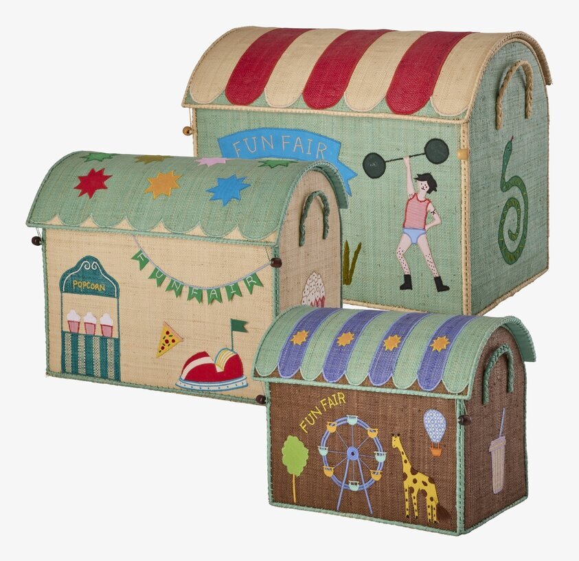 Förvaringshus Fun Fair Theme Blue Rice Förvaringslådor och korgar Boxar Förvaringsboxar Porslinsboxar Trälådor Smyckesboxar i porslin