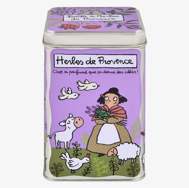 Plåtburk Örter Lila från Derriére la porte med lantlig design