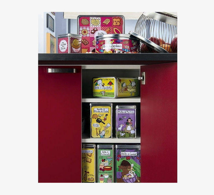 Plåtburk Örter Lila från Derriére la porte i köksmiljö