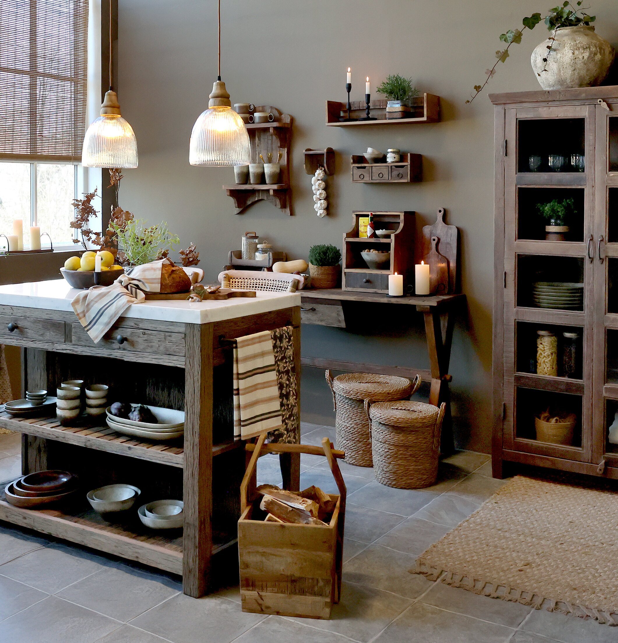 Förvaringskorg Grimaud Natur Chic Antique Förvaringslådor och korgar Boxar Förvaringsboxar Porslinsboxar Trälådor Smyckesboxar i porslin Förvaringsbrickor