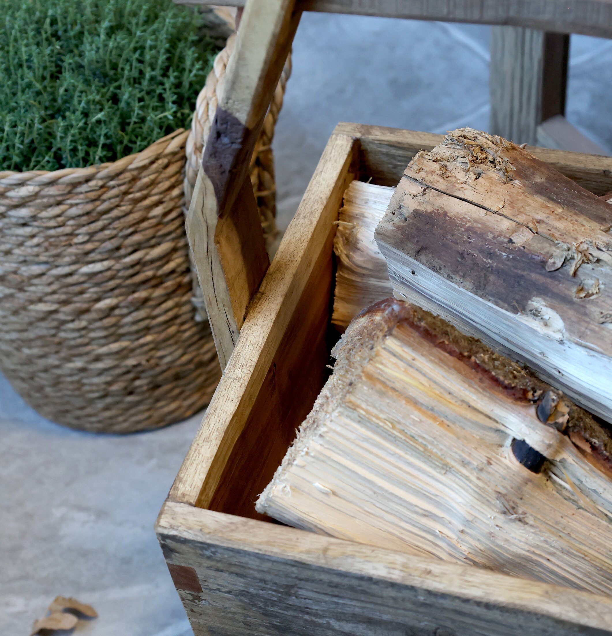 Förvaringskorg Grimaud Natur Chic Antique Förvaringslådor och korgar Boxar Förvaringsboxar Porslinsboxar Trälådor Smyckesboxar i porslin Förvaringsbrickor