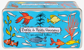 Plåtburk Fisk Blå från Derriére la porte med marint tema