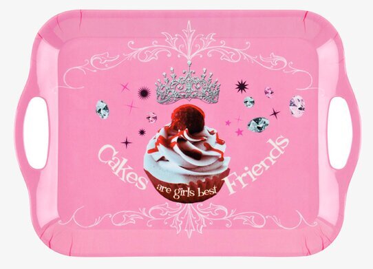 Serveringsbricka Cup Cakes från Derriére la porte, rosa och festlig