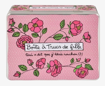 Plåtburk Ros Rosa från Derriére la porte med rosor och text