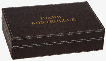 Bild på elegant förvaringslåda i mörkbrunt konstläder