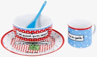 Bild av charmig barnservis i porslin med livliga färger