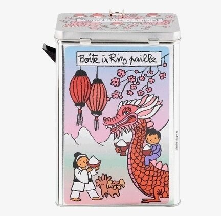 Plåtburk Ris Derriére la porte Plåtburkar Metallburkar