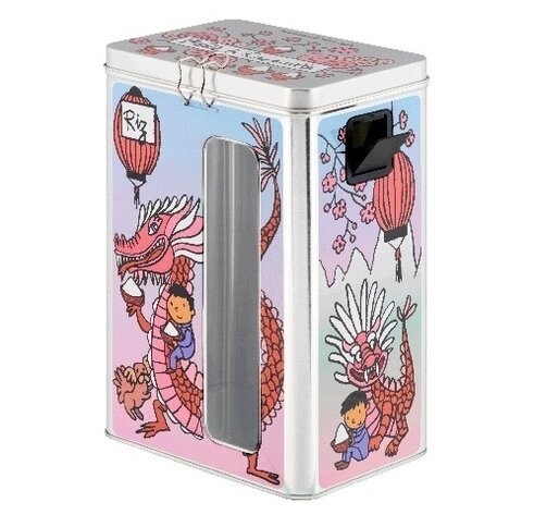 Plåtburk Ris Derriére la porte Plåtburkar Metallburkar