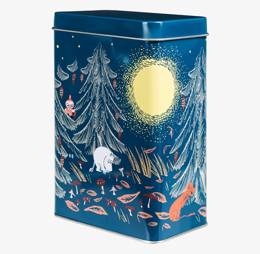 Plåtburk Kaffe Mumin Urskog Blå Moomin by Martinex Plåtburkar Metallburkar
