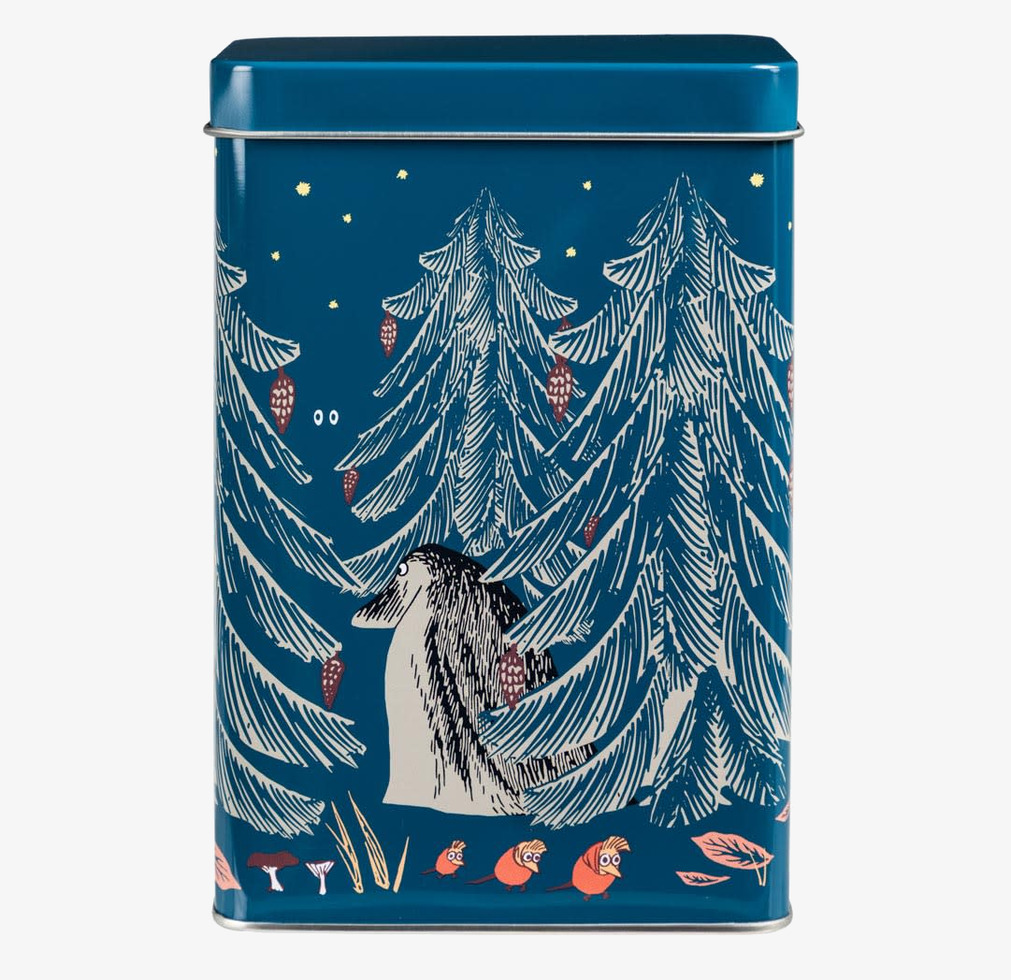 Plåtburk Kaffe Mumin Urskog Blå Moomin by Martinex Plåtburkar Metallburkar
