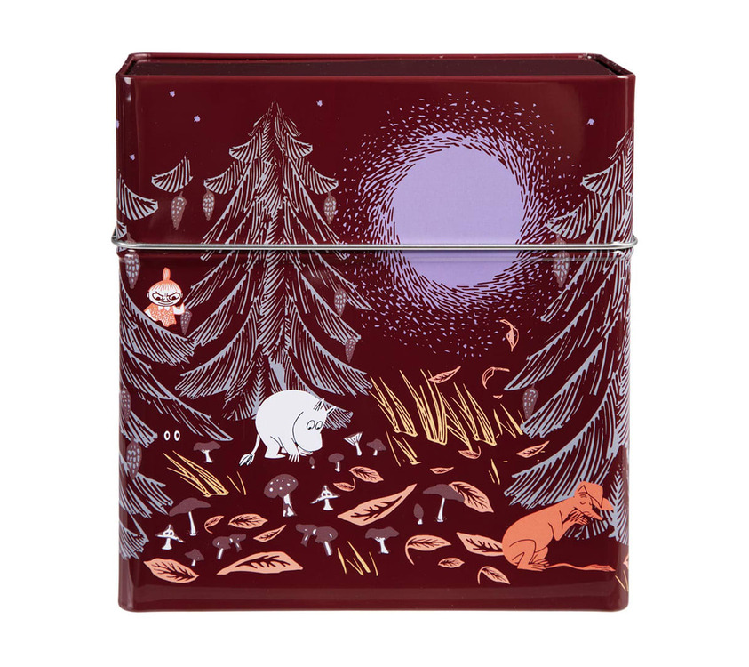 Plåtburk Kaffefilter Mumin Urskog Röd Moomin by Martinex Plåtburkar Metallburkar