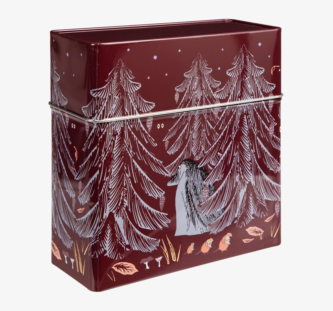 Plåtburk Kaffefilter Mumin Urskog Röd Moomin by Martinex Plåtburkar Metallburkar