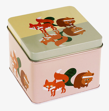 Plåtburk Liten Box Djur från Blafre med djurillustrationer