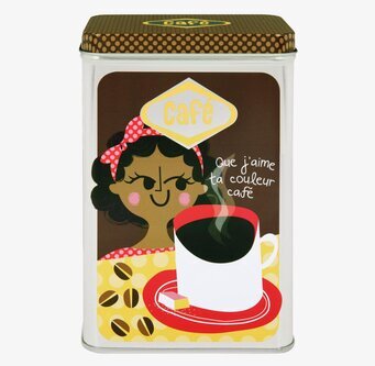 Plåtburk Rut Kaffe från Derriére la porte med retrodesign