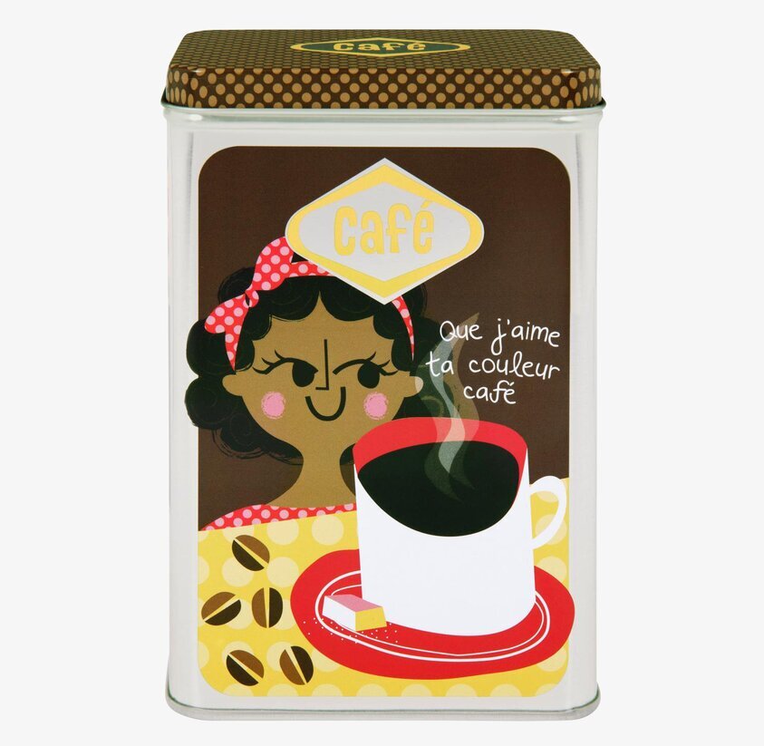 Plåtburk Rut Kaffe från Derriére la porte med retrodesign