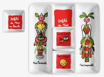 Bild av färgglada småskålar med lekfulla illustrationer