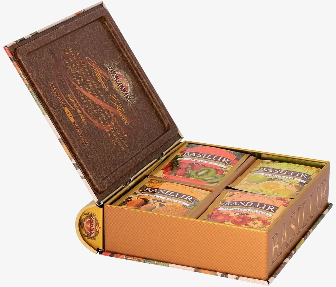 Basilur Magic Fruits Tea Plåtburkar Metallburkar