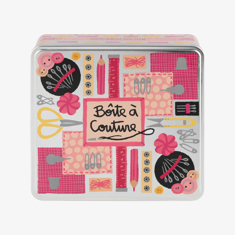 Plåtburk Sybehör Derriére la porte Plåtburkar Metallburkar