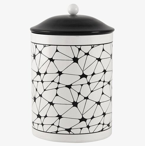 Plåtburk Wall-Enberg från Strömshaga med geometriskt mönster