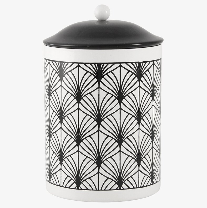 Plåtburk Harry från Strömshaga med geometriskt mönster