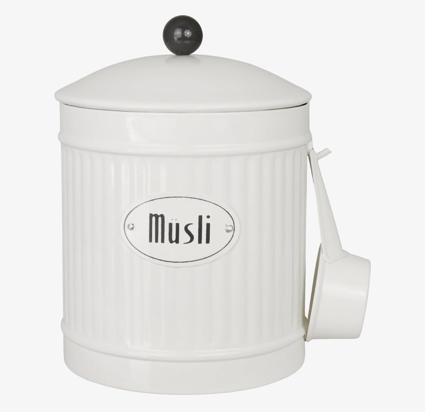 Plåtburk Hugo Müsli Vit Strömshaga Plåtburkar Metallburkar