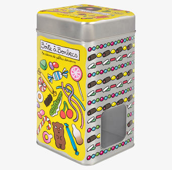 Plåtburk Smart Godis från Derriére la porte med godismotiv