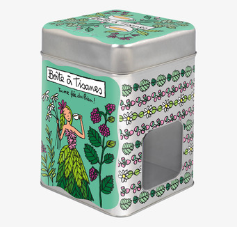 Plåtburk Smart Te Grön från Derriére la porte, dekorerad