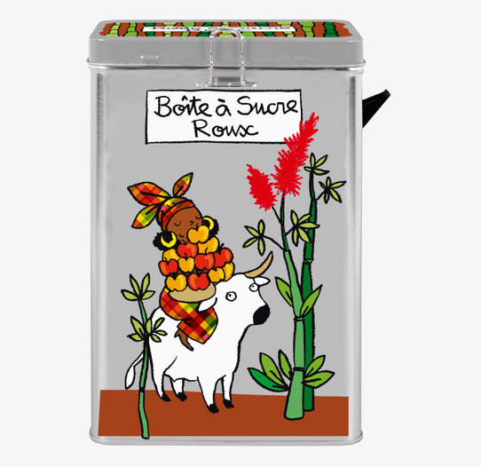 Plåtburk Strösocker zink från Derriére la porte med illustration