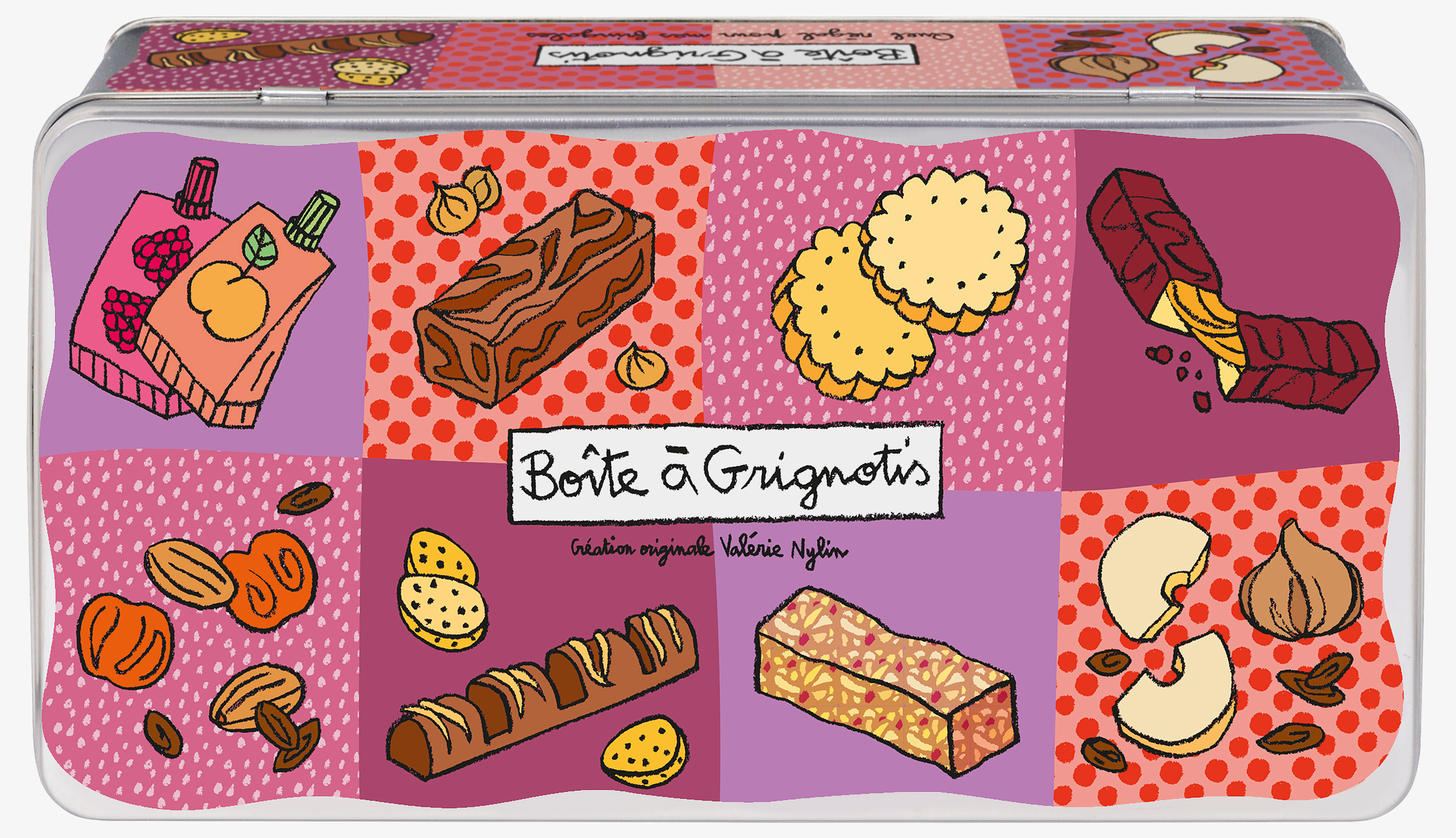 Plåtburk Kakor Lila från Derriére la porte med kakmotiv