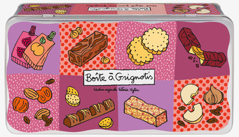 Plåtburk Kakor Lila från Derriére la porte med kakmotiv