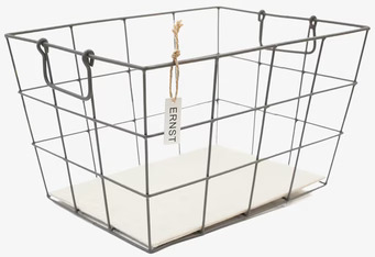 Bild av en stilren och funktionell metallkorg för hemmet