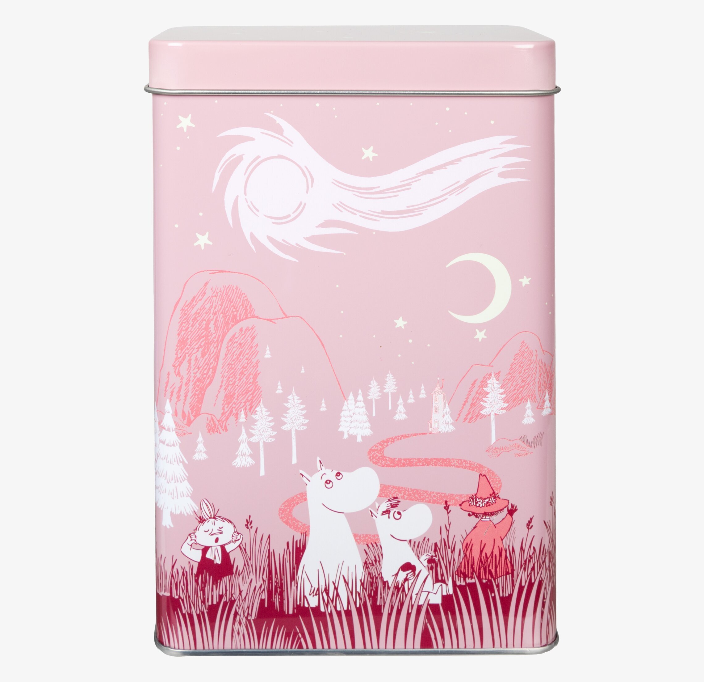 Kaffeburk Mumin Stjärnklart Röd Moomin by Martinex Plåtburkar Metallburkar
