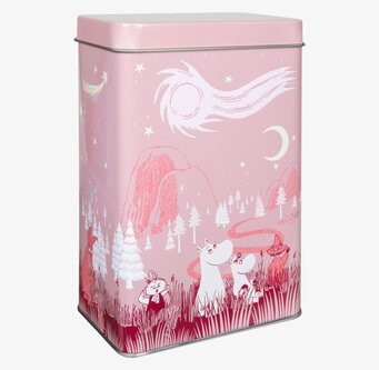 Kaffeburk Mumin Stjärnklart Röd Moomin by Martinex Plåtburkar Metallburkar