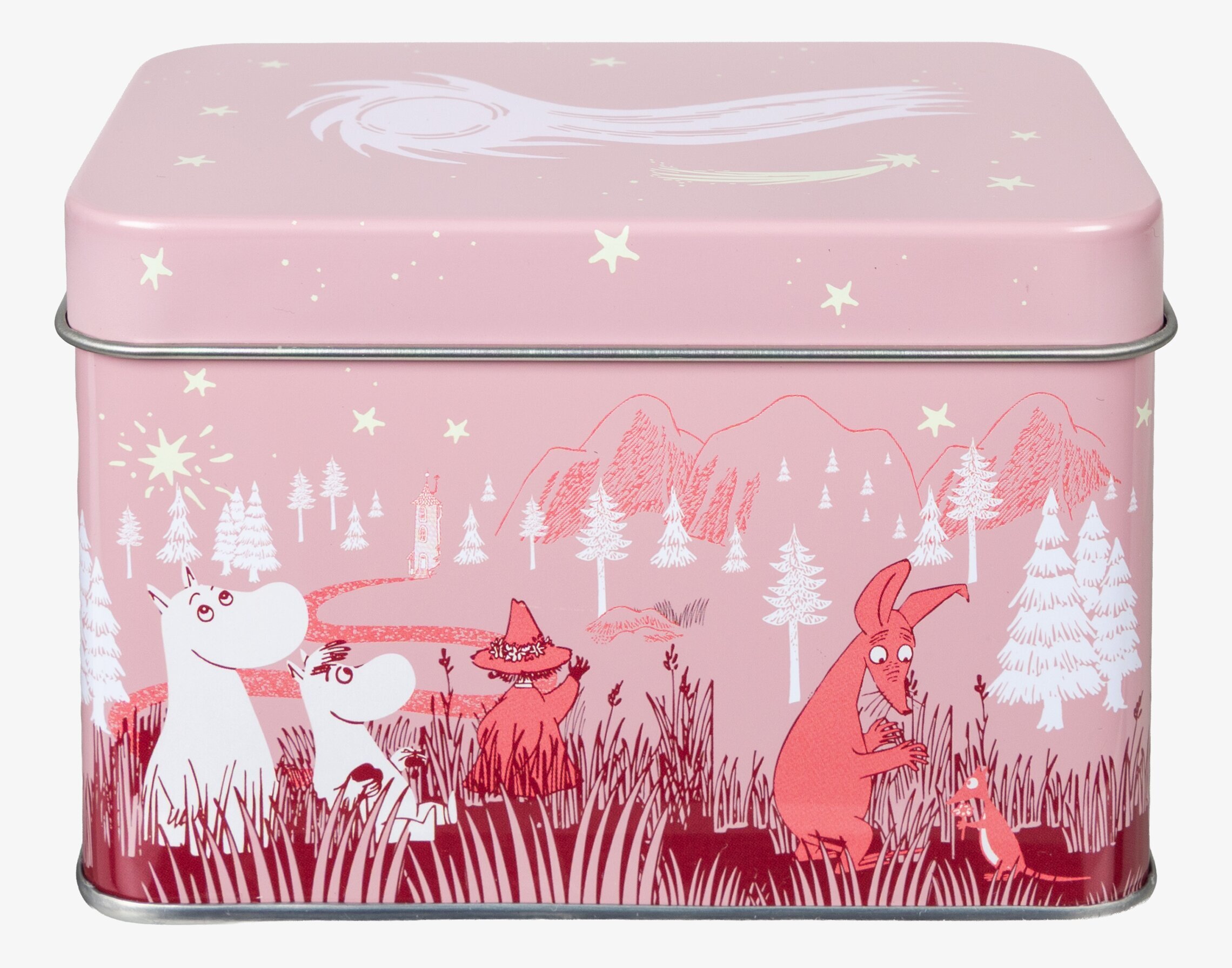 Teburk Mumin Stjärnklart Röd Moomin by Martinex Plåtburkar Metallburkar