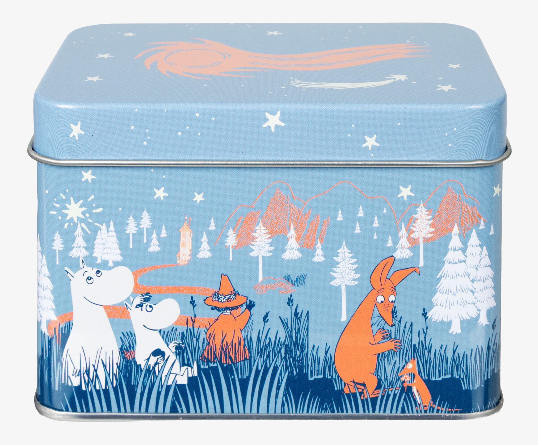 Teburk Mumin Stjärnklart Blå Moomin by Martinex Plåtburkar Metallburkar