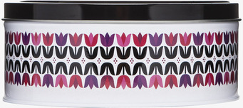 Plåtburk Tulip Rund 2-Pack från Sagaform med tulpanmönster