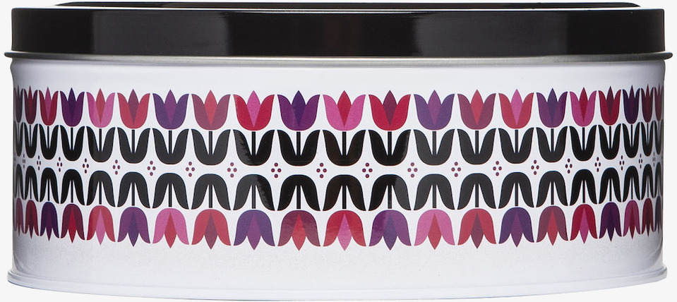 Plåtburk Tulip Rund 2-Pack från Sagaform med tulpanmönster