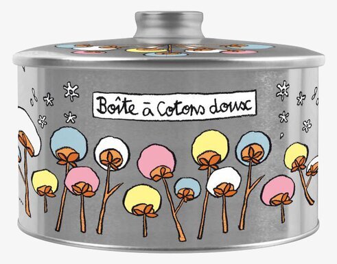 Plåtburk Bomull Zink från Derriére la porte med färgglad design