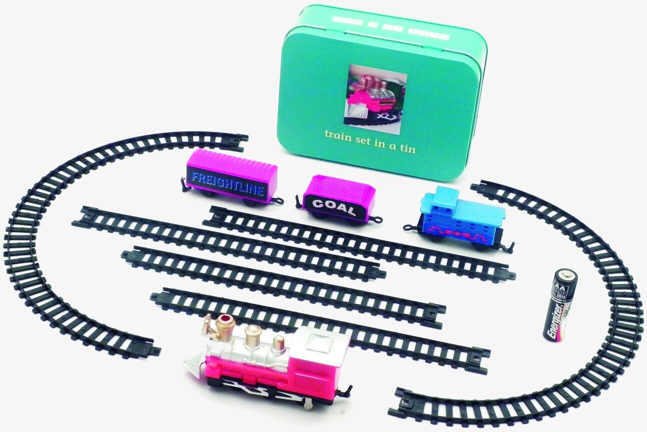 Plåtburk Tåg från Apples to Pears med färgglatt tågset