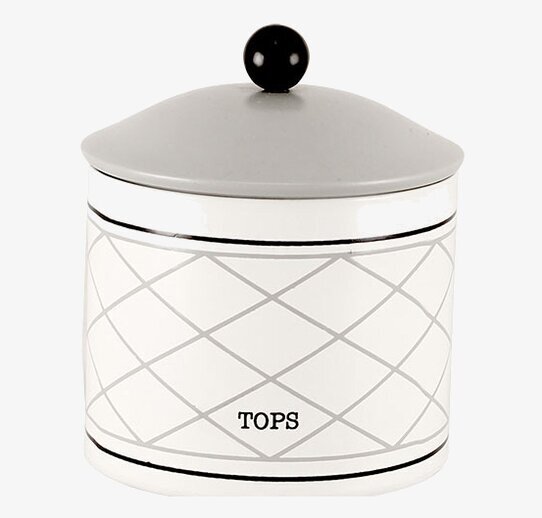 Plåtburk Viola Tops från Strömshaga med rutigt mönster