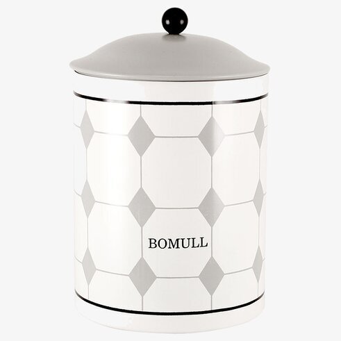 Plåtburk Viola Bomull från Strömshaga med geometriskt mönster