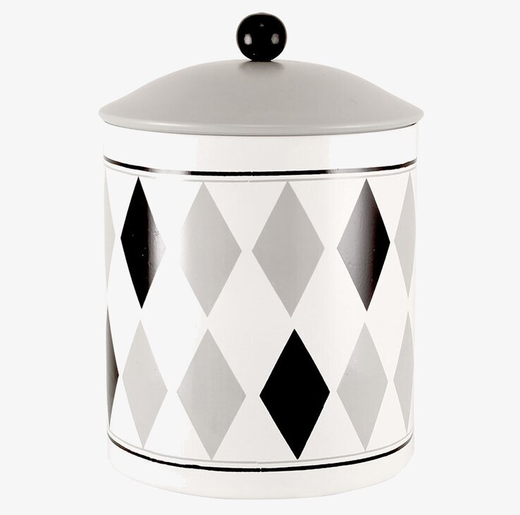 Plåtburk Viola Harlekin från Strömshaga med harlekinmönster