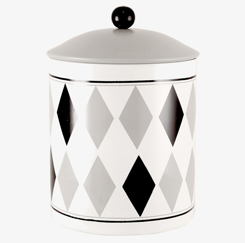 Plåtburk Viola Harlekin från Strömshaga med harlekinmönster