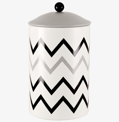 Plåtburk Viola Inka från Strömshaga med geometriskt mönster