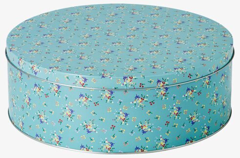 Plåtburk Blommor Mint från Rice med blommönster och lock