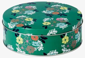 Plåtburk Blommor Grön från Rice med färgglatt blommönster