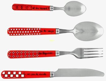 Bild av färgglatt bestickset med unik design och textur