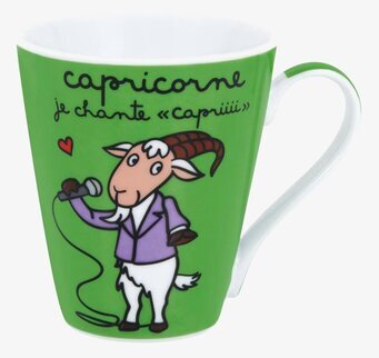 Bild av mugg med livfull design och humoristisk touch